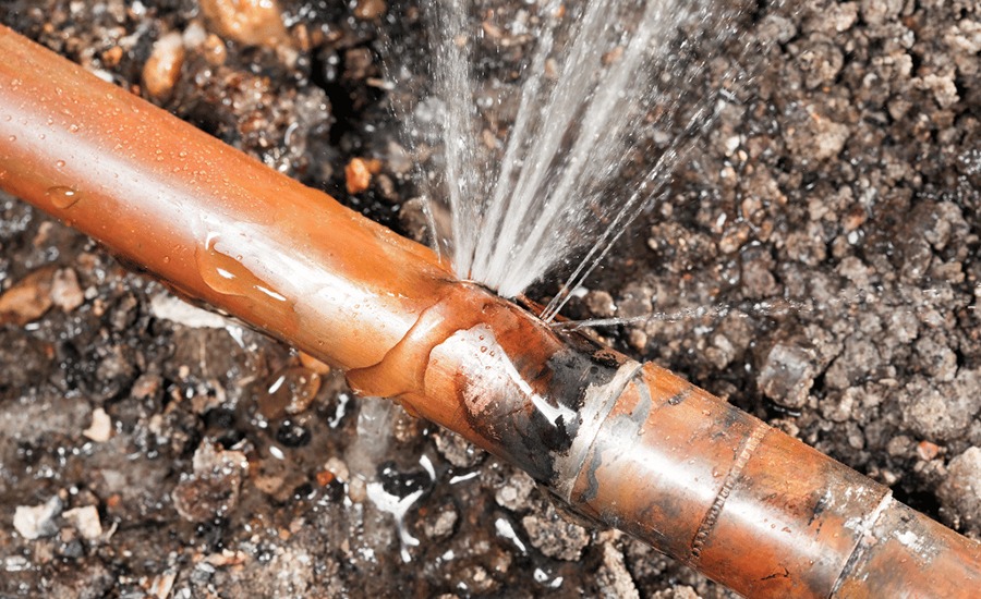 image of a burst water line
