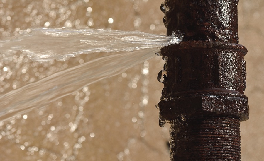 image of a burst pipe